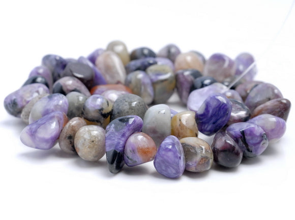 10-12MM Charoite Gemstone Pebble Nugget Granule Loose Beads 16 inch Full Strand (80002198-A13)