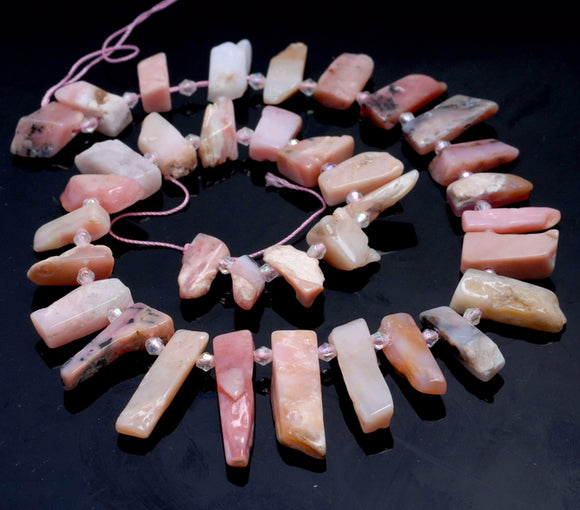 21-28MM Pink Opal Gemstone Graduated Stick Loose Beads 15.5 inch Full Strand (80002200-A13)