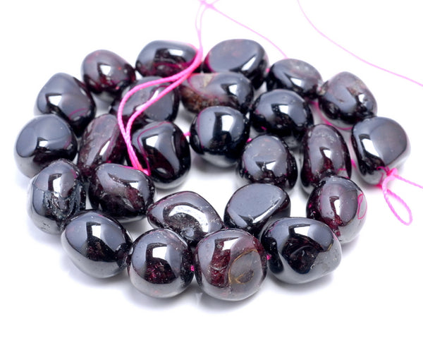 14-15MM Garnet Gemstone Pebble Nugget Granule Loose Beads 16 inch Full Strand (80002205-A13)