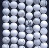 10MM Matte Howlite Gemstone Round Loose Beads 7.5 inch Half Strand (80002313-M12)