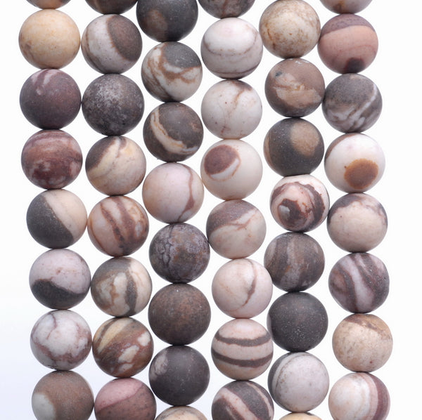 4MM Matte African Zebra Jasper Gemstone Round Loose Beads 15 inch Full Strand (80002320-M14)