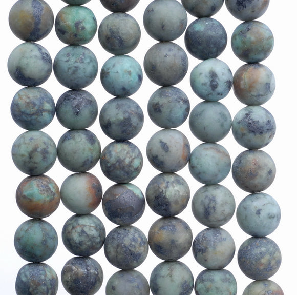 4MM Matte African Turquoise Gemstone Round Loose Beads 15 inch Full Strand (80002326-M14)