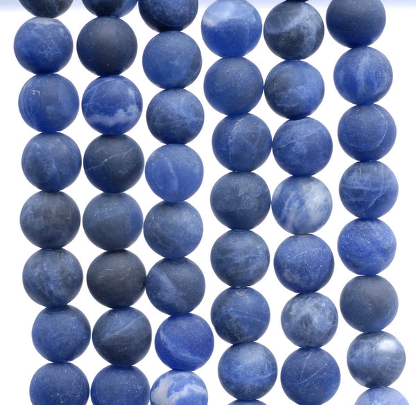 4MM Matte Sodalite Gemstone Round Loose Beads 15 inch Full Strand (80002332-M7)