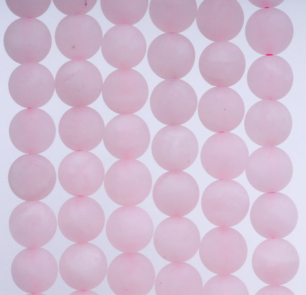 10MM Matte Rose Quartz Gemstone Round Loose Beads 15 inch Full Strand (80002366-M9)