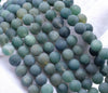 8MM Matte Green Agate Gemstone Round Loose Beads 7.5 inch Half Strand (80002377-M10)