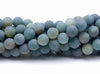 8MM Matte Green Agate Gemstone Round Loose Beads 7.5 inch Half Strand (80002377-M10)