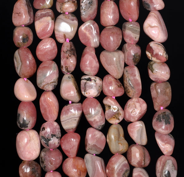 6-7MM Rhodochrosite Gemstone Pebble Nugget Granule Loose Beads 15 inch Full Strand (80002548-A61)