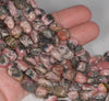 9-10MM Rhodochrosite Gemstone Grade B Pebble Nugget Granule Loose Beads 15.5 inch Full Strand (80002550-A61)