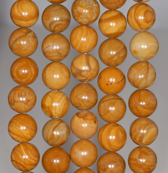 6MM Hickory Brown Picture Jasper Gemstone Round Loose Beads 15 inch Full Strand (80002629-A59)