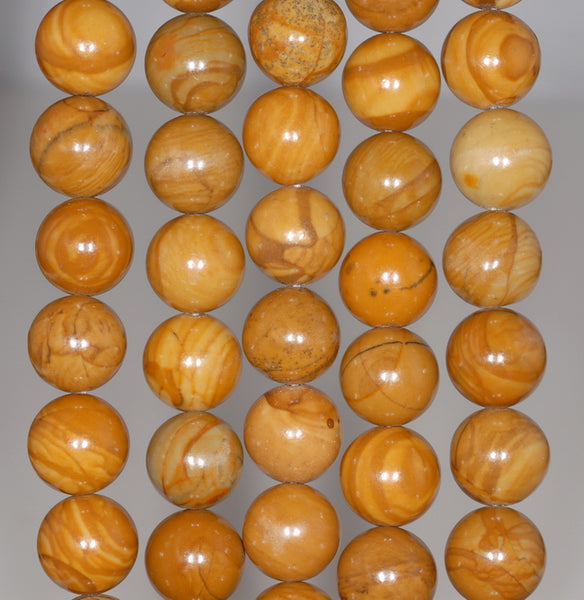 12MM Hickory Brown Picture Jasper Gemstone Round Loose Beads 15.5 inch Full Strand (80002632-A59)