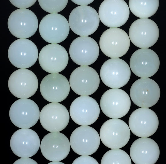 8MM Milky Green Opal Gemstone Grade AA Round Loose Beads 15.5 inch Full Strand (80002656-A89)