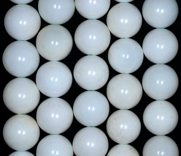 8MM White Green Opal Gemstone Grade A Round Loose Beads 15.5 inch Full Strand (80002657-A89)