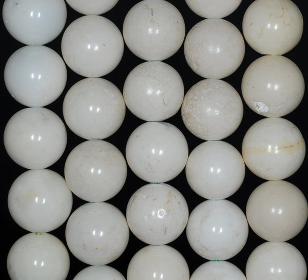 8MM Milky White Green Opal Gemstone Grade AB Round Loose Beads 15.5 inch Full Strand (80002659-A89)