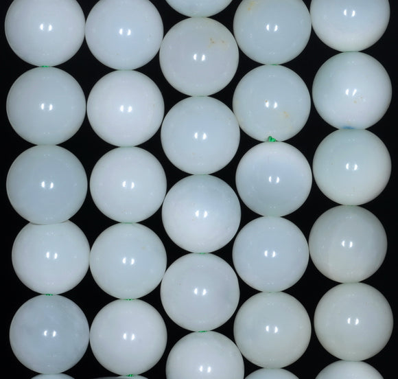 10MM White Green Opal Gemstone Grade AA Round Loose Beads 15.5 inch Full Strand (80002661-A89)