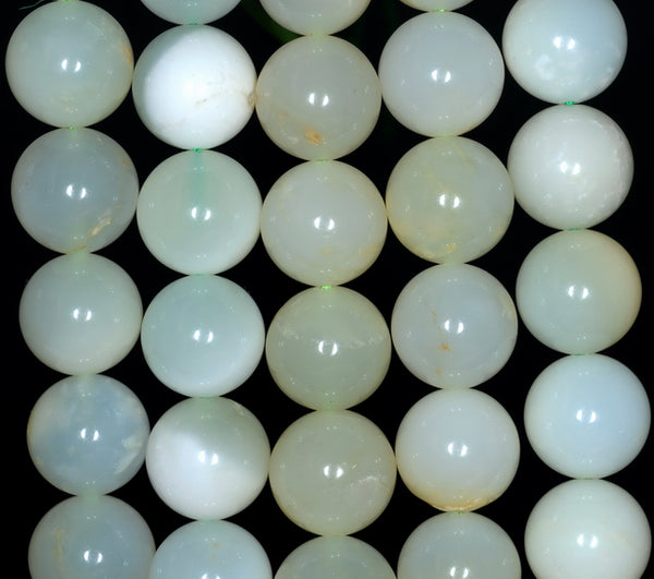 10MM Light Green Opal Gemstone Grade AA Round Loose Beads 15.5 inch Full Strand (80002665-A87)