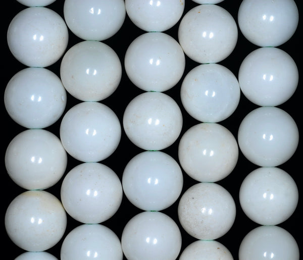 12MM White Green Opal Gemstone Grade AB Round Loose Beads 15.5 inch Full Strand (80002673-A88)