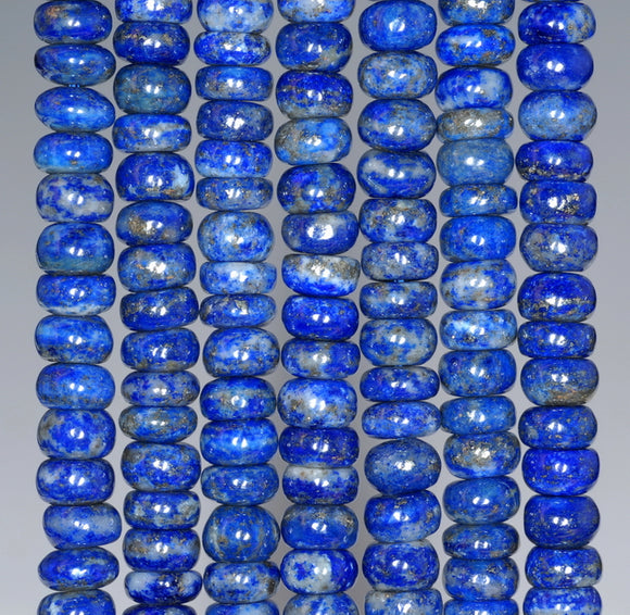 6X3MM Natural Lapis Lazuli Gemstone Grade A Rondelle Loose Beads 7.5 inch Half Strand (80002679 H-A91)