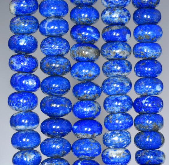 9X5MM Natural Lapis Lazuli Gemstone Grade A Rondelle Loose Beads 7.5 inch Half Strand (80002680 H-A91)