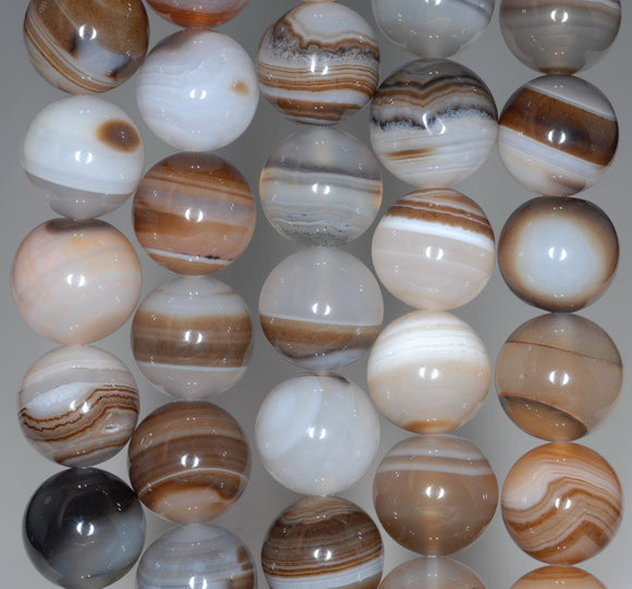 10MM Grey Lace Agate Gemstone Grade AA Round Loose Beads 7.5 inch Half Strand (80002683 H-A91)