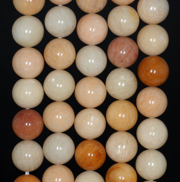 10MM Orange Peach Lace Jasper Gemstone Grade AA Round Loose Beads 7.5 inch Half Strand (80002687 H-A90)