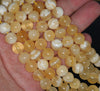 8MM Yellow Honey Jade Gemstone Grade AA Round Loose Beads 7.5 inch Half Strand (80002692 H-A89)