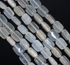 10X8MM Chalcedony Blue Agate Gemstone Rectangle Loose Beads 15.5 inch Full Strand (80002713-A169)