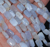 12x8MM Chalcedony Blue Agate Gemstone Rectangle Loose Beads 15.5 inch Full Strand (80002716-A169)