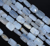 12x8MM Chalcedony Blue Agate Gemstone Rectangle Loose Beads 15.5 inch Full Strand (80002716-A169)