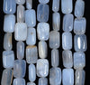 12x8MM Chalcedony Blue Agate Gemstone Rectangle Loose Beads 15.5 inch Full Strand (80002716-A169)