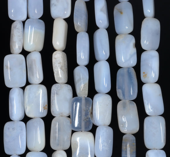 12x8MM Chalcedony Blue Agate Gemstone Rectangle Loose Beads 15.5 inch Full Strand (80002717-A169)