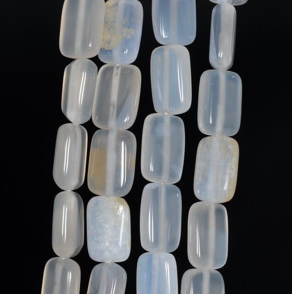 12x8MM Chalcedony Blue Agate Gemstone Rectangle Loose Beads 15.5 inch Full Strand (80002719-A169)