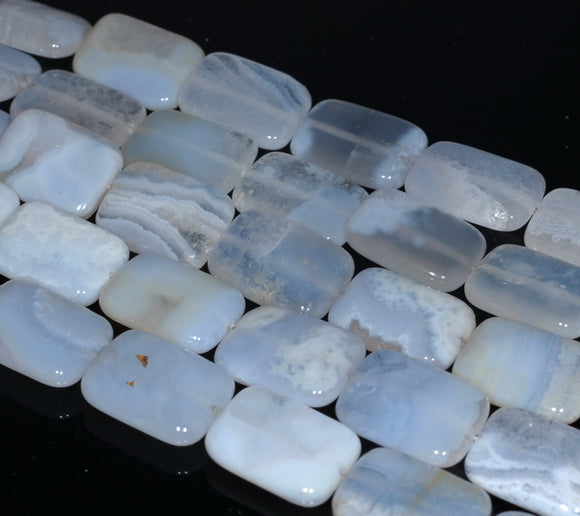 18X13MM Chalcedony Blue Agate Gemstone Rectangle Loose Beads 16 inch Full Strand (80002721-A169)