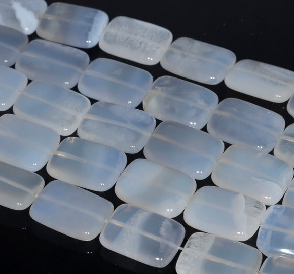 20X15MM Chalcedony Blue Agate Gemstone Rectangle Loose Beads 15.5 inch Full Strand (80002725-A169)