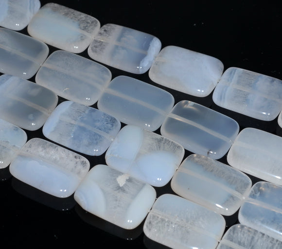 20X15MM Chalcedony Blue Agate Gemstone Rectangle Loose Beads 15.5 inch Full Strand (80002726-A169)