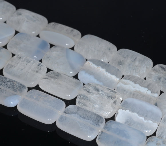 20X15MM Chalcedony Blue Agate Gemstone Rectangle Loose Beads 15.5 inch Full Strand (80002728-A170)