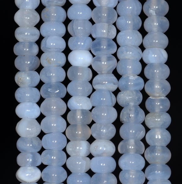 8x5MM Chalcedony Blue Agate Gemstone Grade AA Rondelle Loose Beads 16 inch Full Strand (80002731-A170)