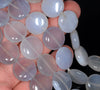 16MM Chalcedony Blue Agate Gemstone Round Flat Loose Beads 15.5 inch Full Strand (80002763-A168)