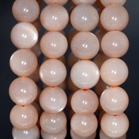 8MM Orange Moonstone Gemstone Grade AAA Round Loose Beads 7 inch Half Strand (80002767-A159)