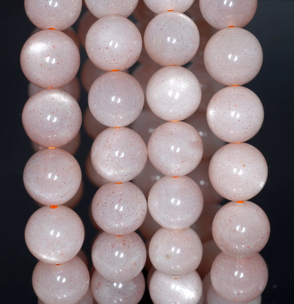 10MM Orange Moonstone Gemstone Grade AAA Round Loose Beads 7 inch Half Strand (80002772-A159)