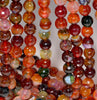 8MM Party Mix Dragon Vein Agate Gemstone Faceted Round Loose Beads 14.5 inch Full Strand (80002778-A55)