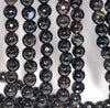 8MM Black Agate Gemstone Faceted Round Loose Beads 14.5 inch Full Strand (80002780-A55)