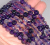 8MM Dark Purple Quartz Gemstone Faceted Round Loose Beads 14.5 inch Full Strand (80002783-A55)