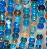 8MM Dark Blue Agate Gemstone Faceted Round Loose Beads 14.5 inch Full Strand (80002785-A55)