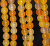 8MM Yellow Agate Gemstone Faceted Round Loose Beads 14.5 inch Full Strand (80002786-A55)