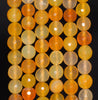 8MM Yellow Agate Gemstone Faceted Round Loose Beads 14.5 inch Full Strand (80002786-A55)