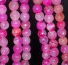 8MM Pink Dragon Vein Agate Gemstone Faceted Round Loose Beads 14.5 inch Full Strand (80002788-A55)