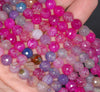 8MM Party Mix Dragon Vein Agate Gemstone Faceted Round Loose Beads 14.5 inch Full Strand (80002789-A55)