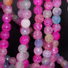 8MM Party Mix Dragon Vein Agate Gemstone Faceted Round Loose Beads 14.5 inch Full Strand (80002789-A55)