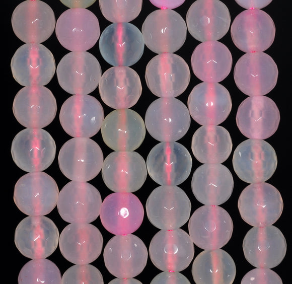 8MM Rose Agate Gemstone Faceted Round Loose Beads 14.5 inch Full Strand (80002790-A55)