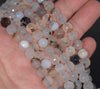 8MM Milky White Agate Gemstone Faceted Round Loose Beads 14.5 inch Full Strand (80002792-A55)